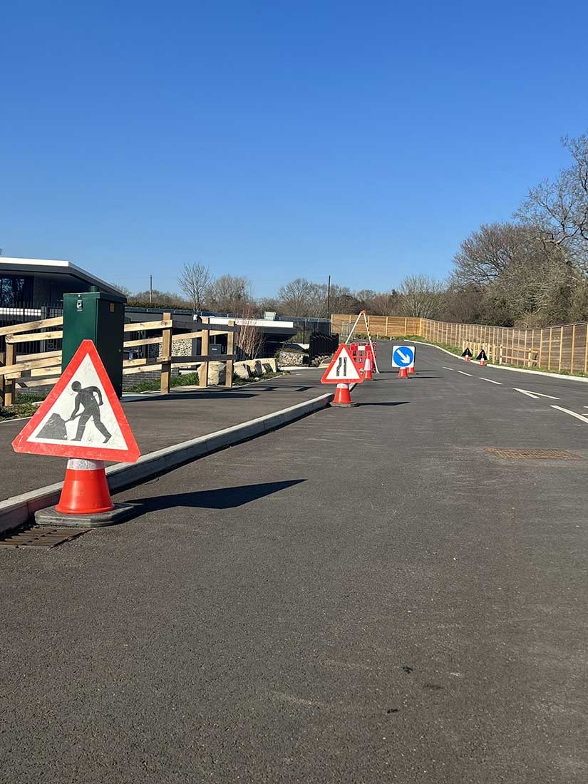 Streetworks-signed road drainage works completed by Overflow in Bracknell